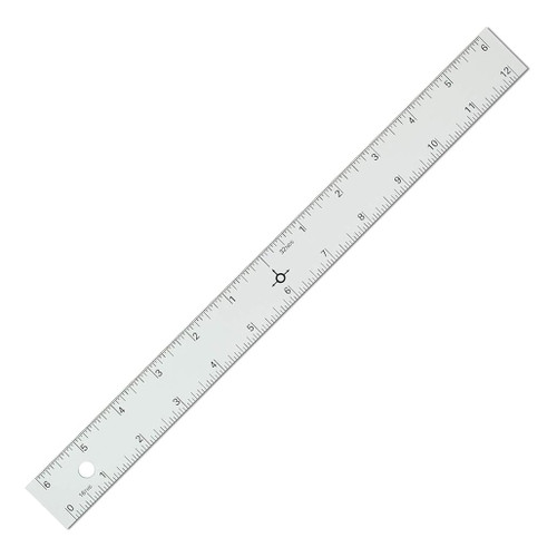 A second image of Alumicolor 12" Straightedge With Center Finding Back