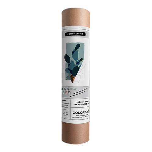 An image of a Coloready Potted Cactus Paint By Number Kit.