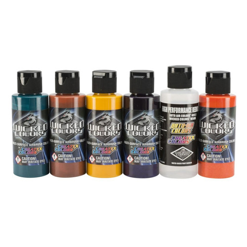 An image of a Createx Wicked Colors Secondary Colors Set, 5 Colors.