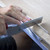 A lifestyle image of an Excel Mitre Box in use.