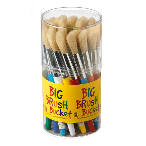 An image of a Princeton Big Brush Bucket with round brushes.