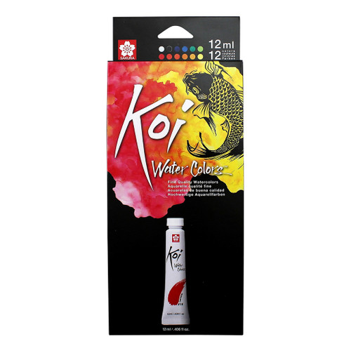 An image of a Sakura Koi Watercolor Tube Set, 12 Colors.