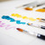 A lifestyle image of Van Gogh Oil Colors in use.