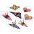 An image of origami objects made with Yasutomo Kaleidoscope Origami Paper.