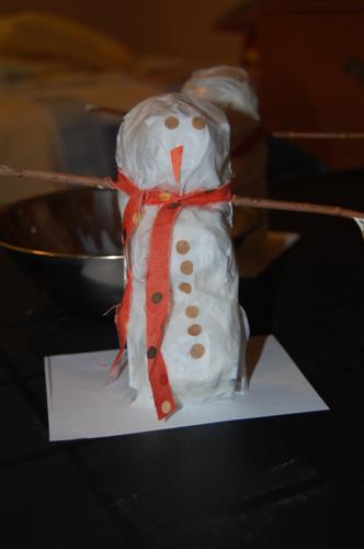 Egg Carton Snowman Kids Craft