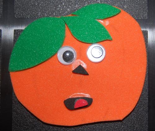 Finished Pumpkin Craft Fridge Magnet