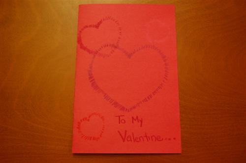 Valentine's Day Stencil Card Kids Craft